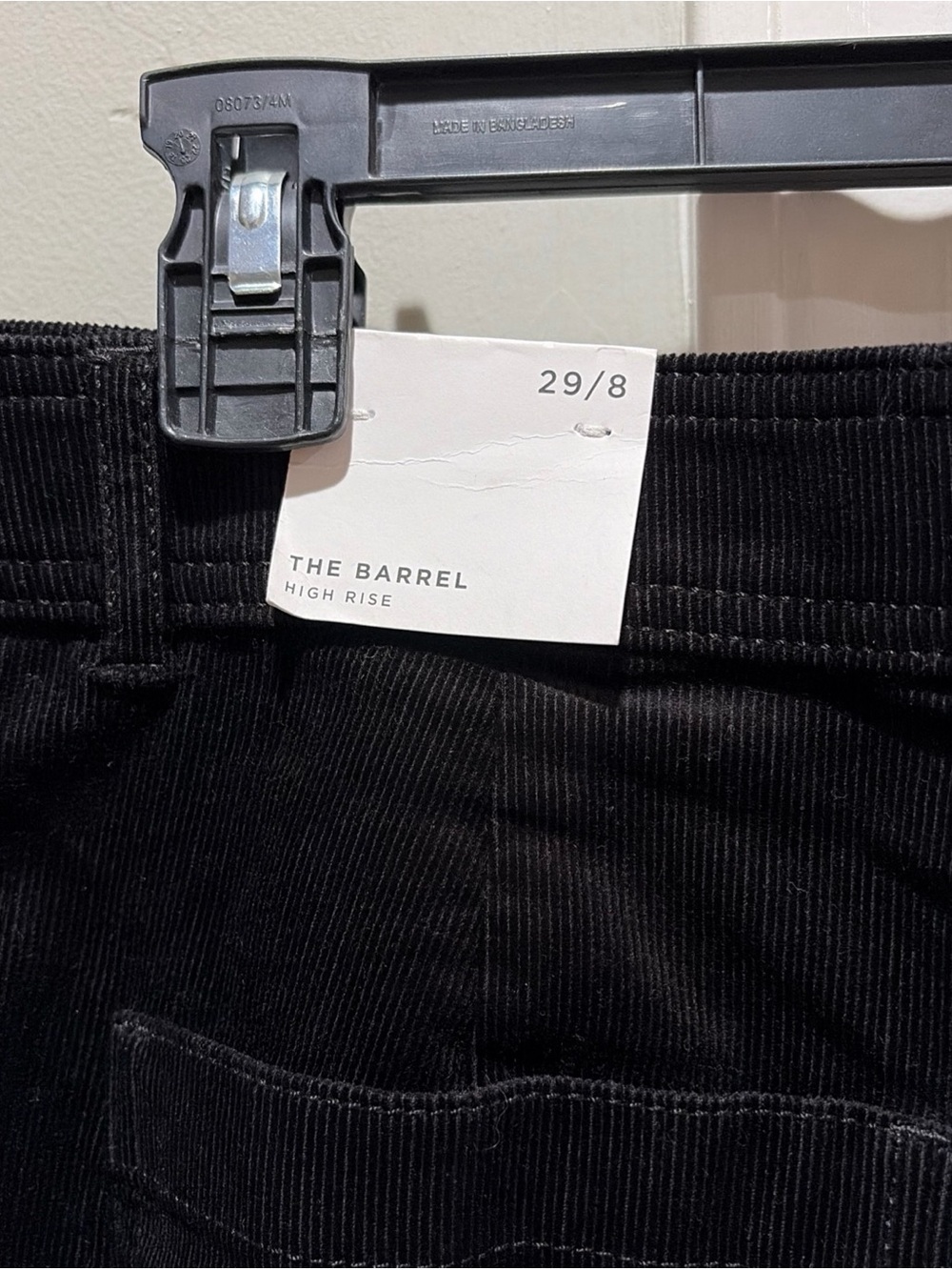 Loft Women's Jeans Size 29 / 8 The Barrel High Rise Black Corduroy NWT - Picture 7 of 9